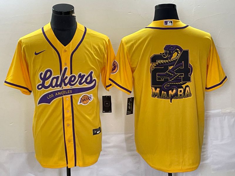 Men Los Angeles Lakers Blank Yellow 2023 Nike Co Branding Game NBA Jersey